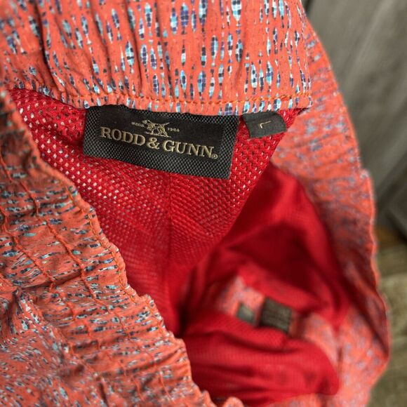 Rodd And Gunn Swim Trunks Mesh Lined Red Color Pockets 6" inseam Size L - Picture 7 of 9
